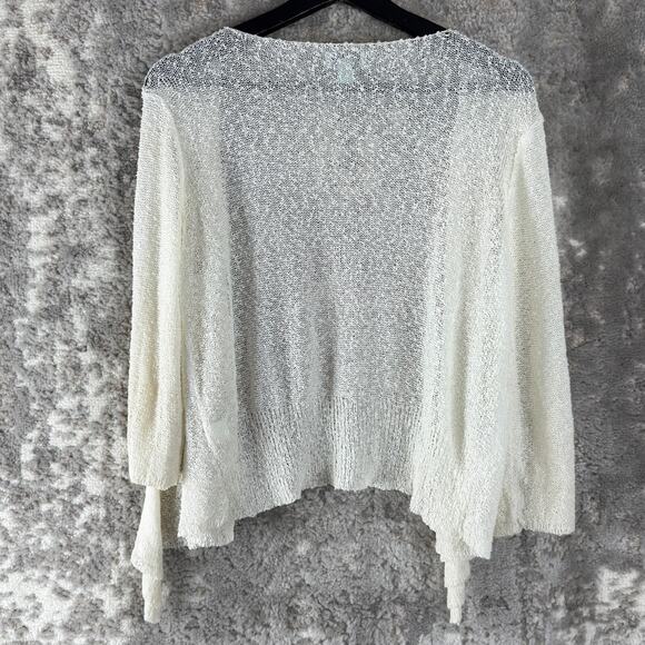 River Size L Open Front Caridgan Sweater Ivory Long Sleeve Outdoor - Picture 5 of 9